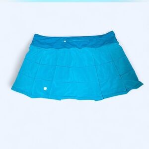 LULULEMON PACE RIVAL MID RISE SKIRT/ SKORT CYPRESS TEAL BLUE COLOR SIZE 12 Euc